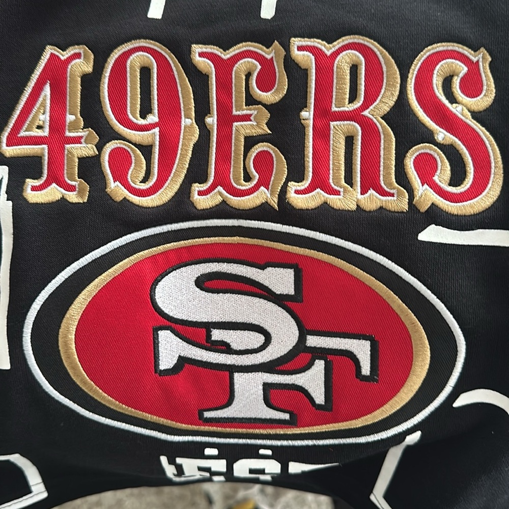 NWT. Women's Black San Francisco 49ers Sweater. Embroidered logo, cotton fleece. - Picture 5 of 6